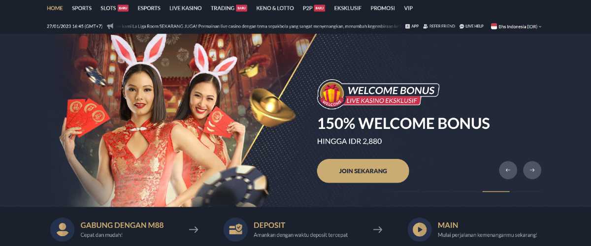 M88 bonus hadiah peringkat teratas